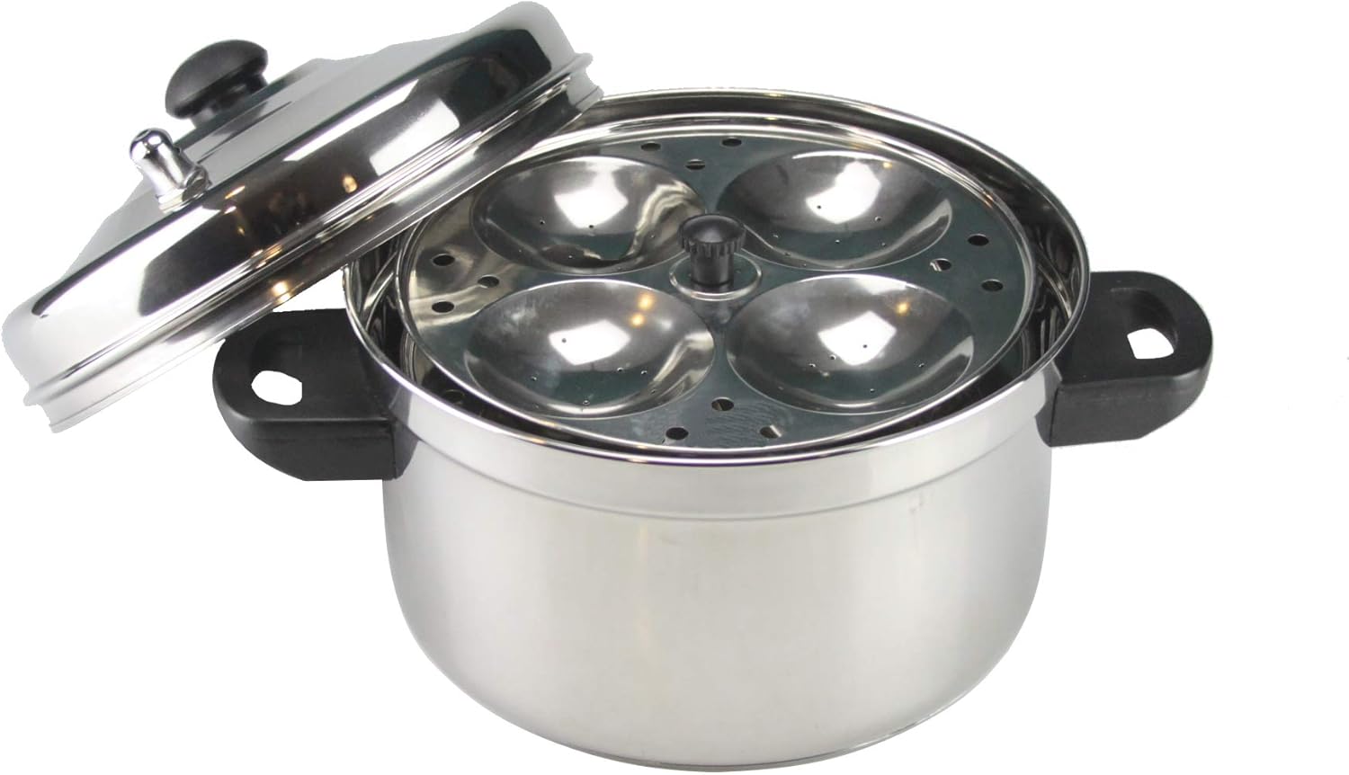 Idli Maker Edelstahl - 3 Teller Mit 12 Mulden Für Schnellkochtopf