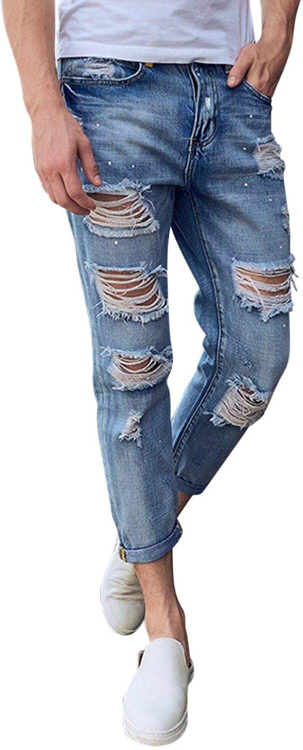 Jeans Large Vetements - Denim Noir Détruit - Taille XS, Coupe Wide-Leg - Occasion Parfait état
