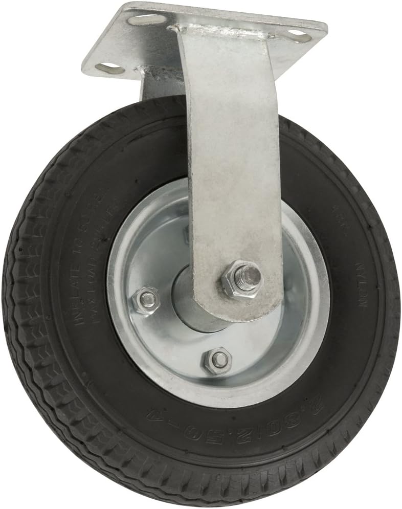 Pneumatic Caster Wheel with Rigid NonSwivel Top Plate 8Inch 310