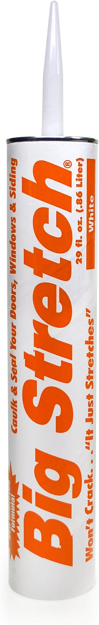 Sashco Big Stretch Acrylic Latex High Performance Caulking Sealant, 29 Ounce Cartridge, White (Pack of 10)