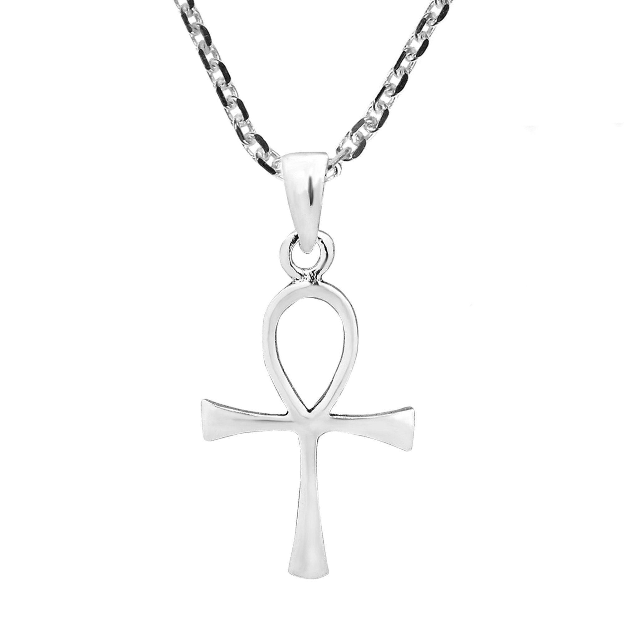 AeraVida Ancient Egyptian Ankh Hieroglyph .925 Sterling Silver Necklace