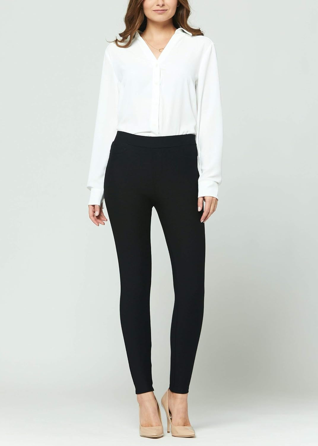 Premium Women's Stretch Dress Pants - Wear to Work - Ponte Treggings at  Women’s Clothing store