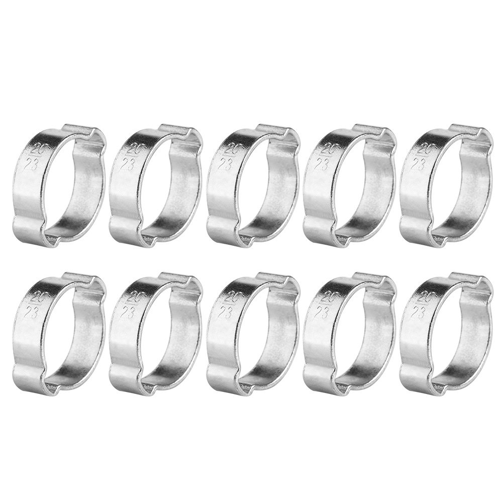 10 Pack Adjustable Worm Gear Hose Clamps Zinc Plated Stainless Steel 20-23mm for Fuel Petrol Pipes Tubes UK Spec