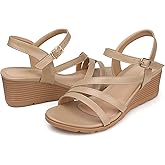 SHIBEVER Wedge Sandals for Dressy Women Platform Summer Womens Low Heels Arch Support Sandal