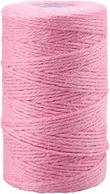 G2PLUS Pink Jute String Twine 2MM 100M Natural Garden Rope Craft