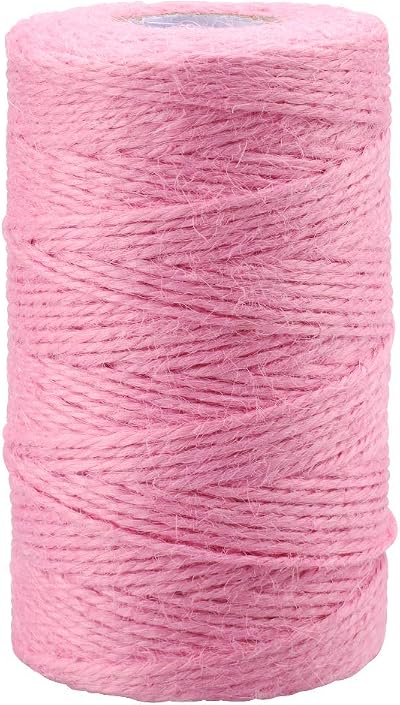 G2PLUS Pink Jute String Twine 2MM 100M Natural Garden Rope Craft