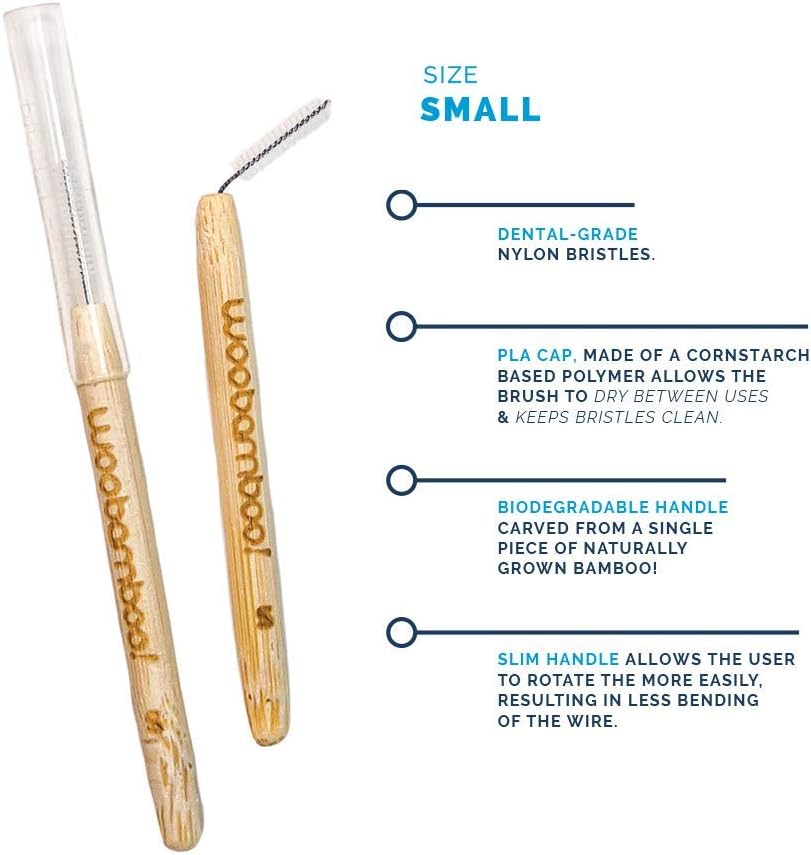 Woobamboo eco Friendly Bamboo Small interdental Brushes, 8 Pack, Natural Bamboo, 1 count (Pack of 8) - Image 3