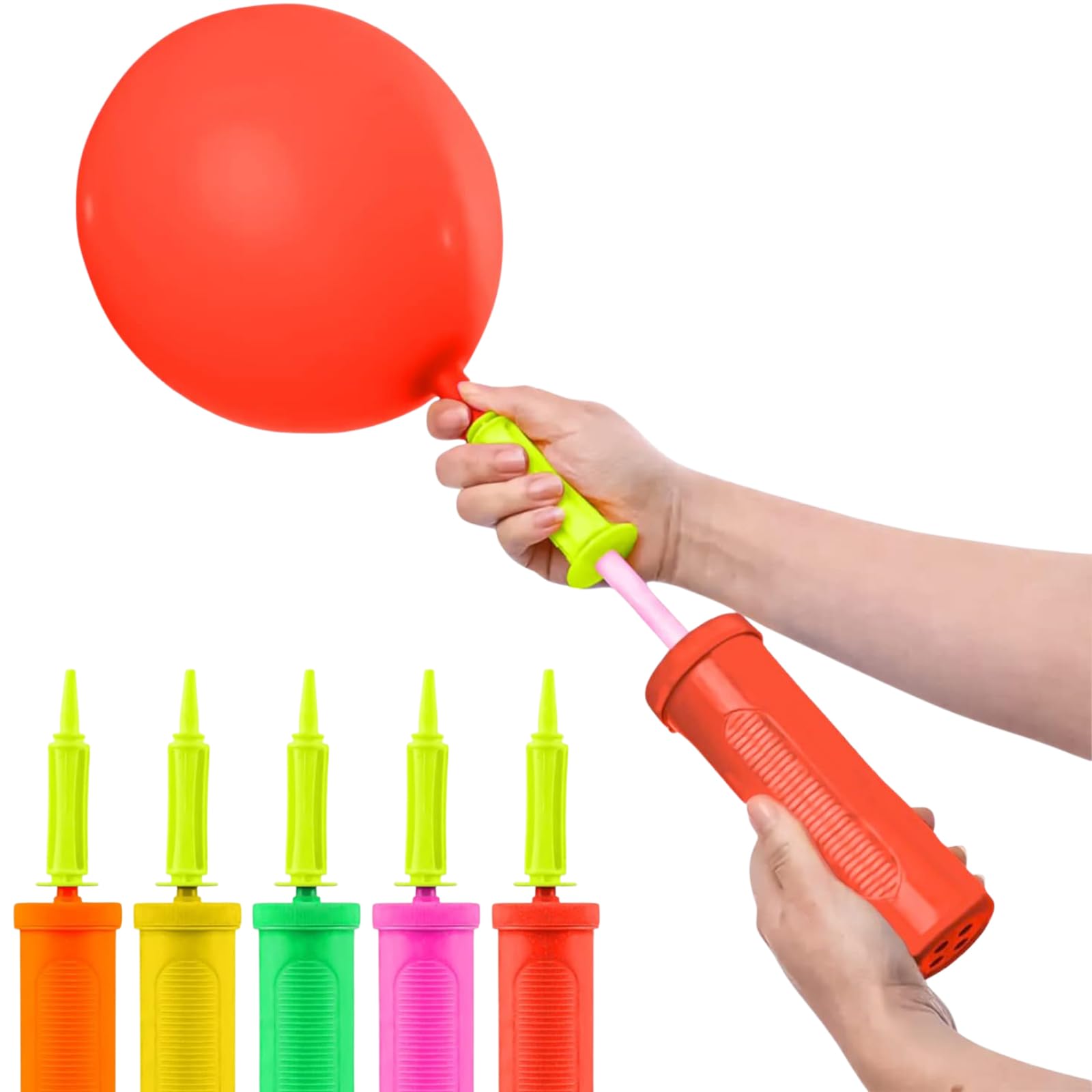 AEX Balloon Pump - Manual for Balloon Arch Kit, Perfect for Fitness & Yoga Balls [Red]