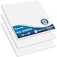 Mega Format Expanded PVC Plastic Sheets - 12" X 12" Rigid White Sheet for Crafts, Signage, & Displays - Sintra, Celtec PVC Board - Waterproof for Outdoors Use - 1/4" 6mm Thick - 3-Pk-White