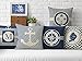 ME COO® Mediterranean Sea Sailing Anchor Compass Style Cotton Blend Pillow Case Printed Home Decorative Cushion Comfortable Back Throw Covers 18 Inches x 18 Inches 1 Pcs (ME-BZX-38)