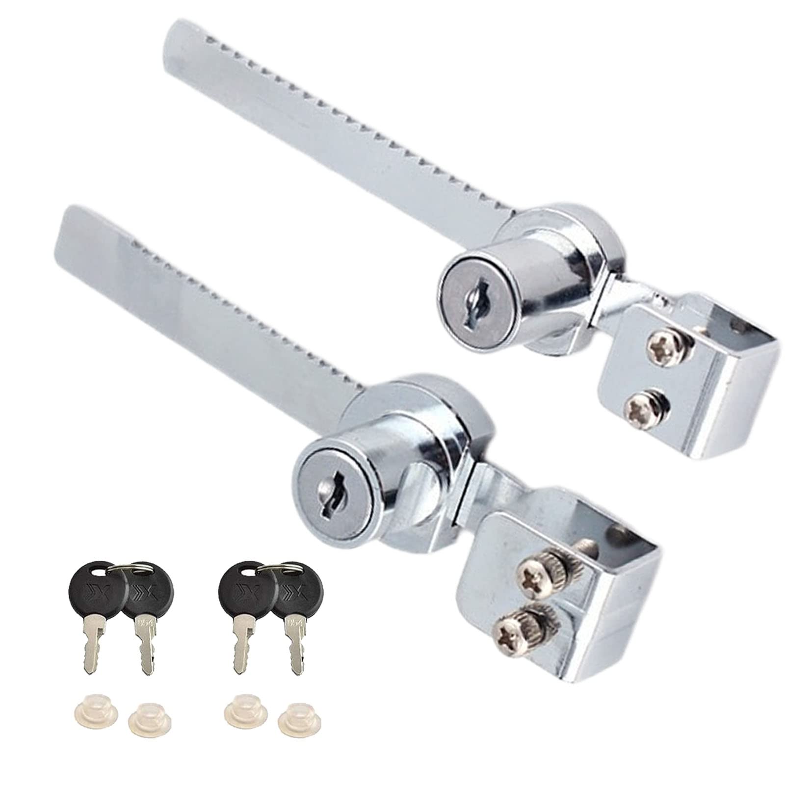 2 Set Sliding Glass Door Ratchet Locks Cabinet Door Locks Showcase Security Locks for Mail Box Showcase Door