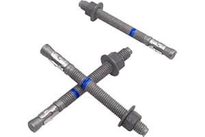 HROMIGRY 1/2" x 5-1/2" Concrete Anchors (20 Pack) Wedge Anchors Bolts, Hot Dip Galvanized