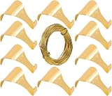 SISI UK Brass Plated Picture Rail Hooks with 3.0m Wire 10 Pcs Dado Rail view 1