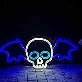 The Skull Halloween Neon Sign, Halloween Led Sign for Wall Decor Halloween Decor Neon Light for Party Chamber of Secrets Spooky House Bedroom USB Led Light Sign
