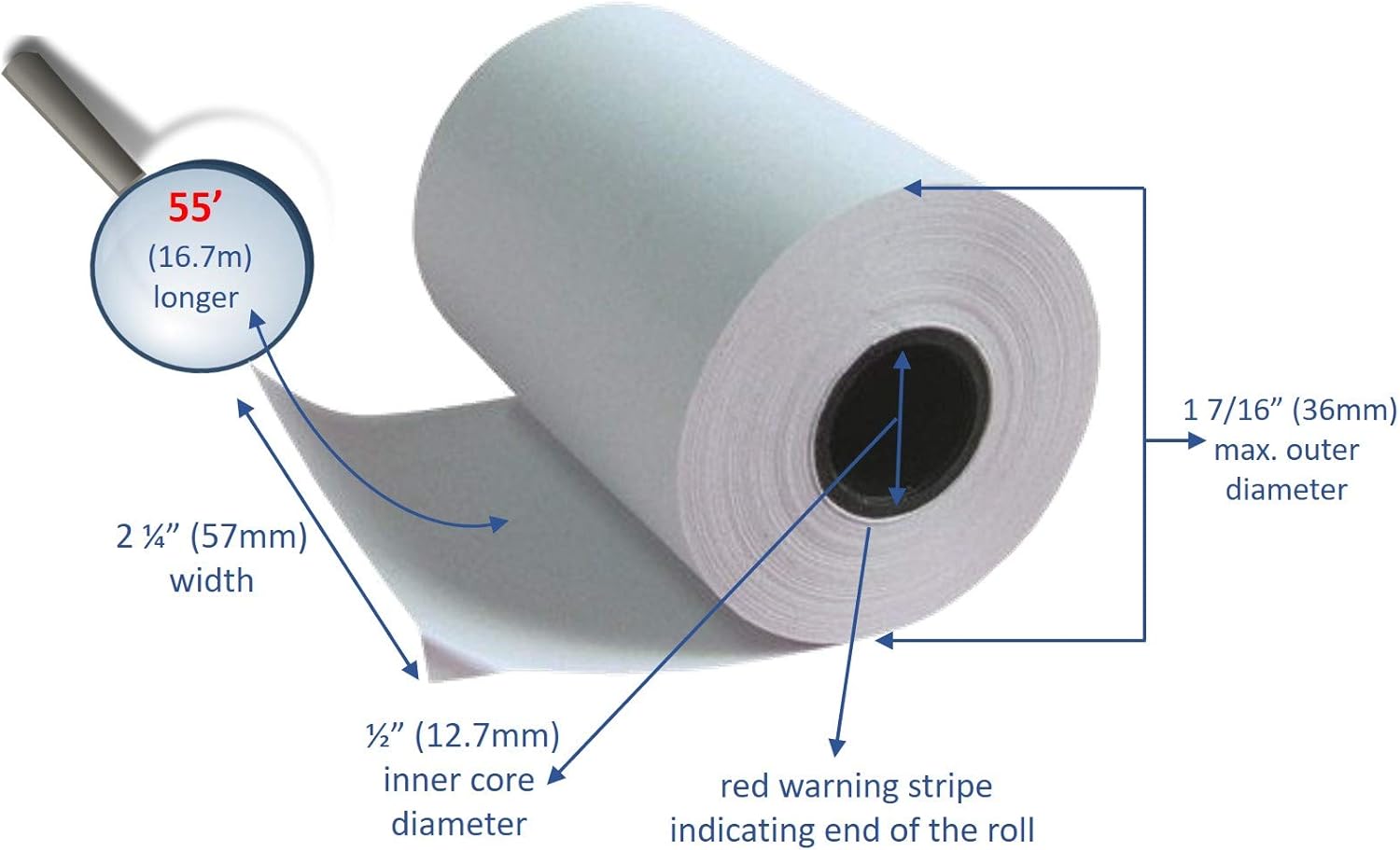 square terminal paper rolls
