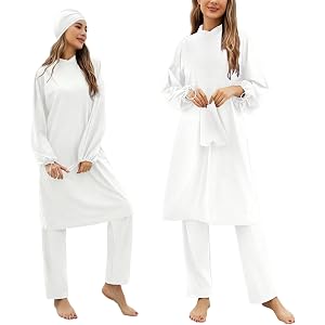 XYGJZ Women Muslim Swimwear Modest Swimsuit 3 Pcs Full Cover Hijab Long Sleeve Burkini