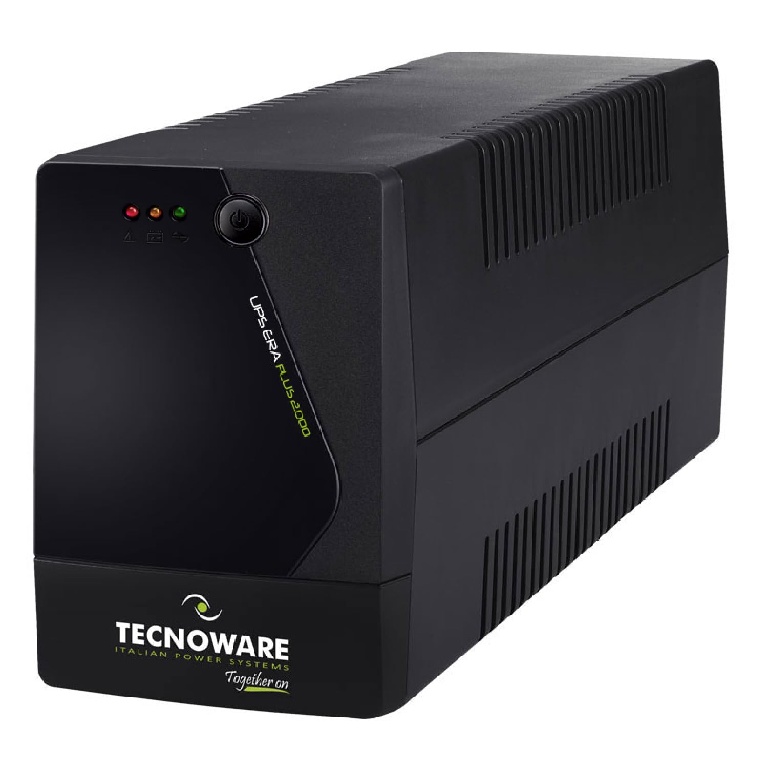 Tecnoware Power Systems - ERA PLUS 2000 UPS, 2000 VA Uninterruptible Power Supply, IEC Outputs, Autonomy up to 40 Min, AVR Stabilization, USB TecnoManager Software, 2000 VA, black