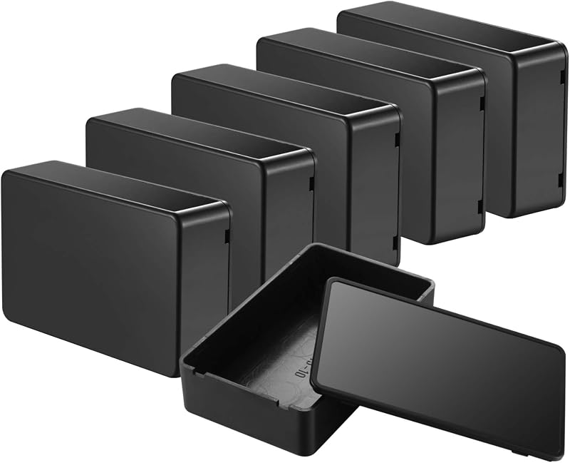 HAOCHEN 6 Pcs Plastic Project Box 100x60x25 mm ABS Enclosure Black