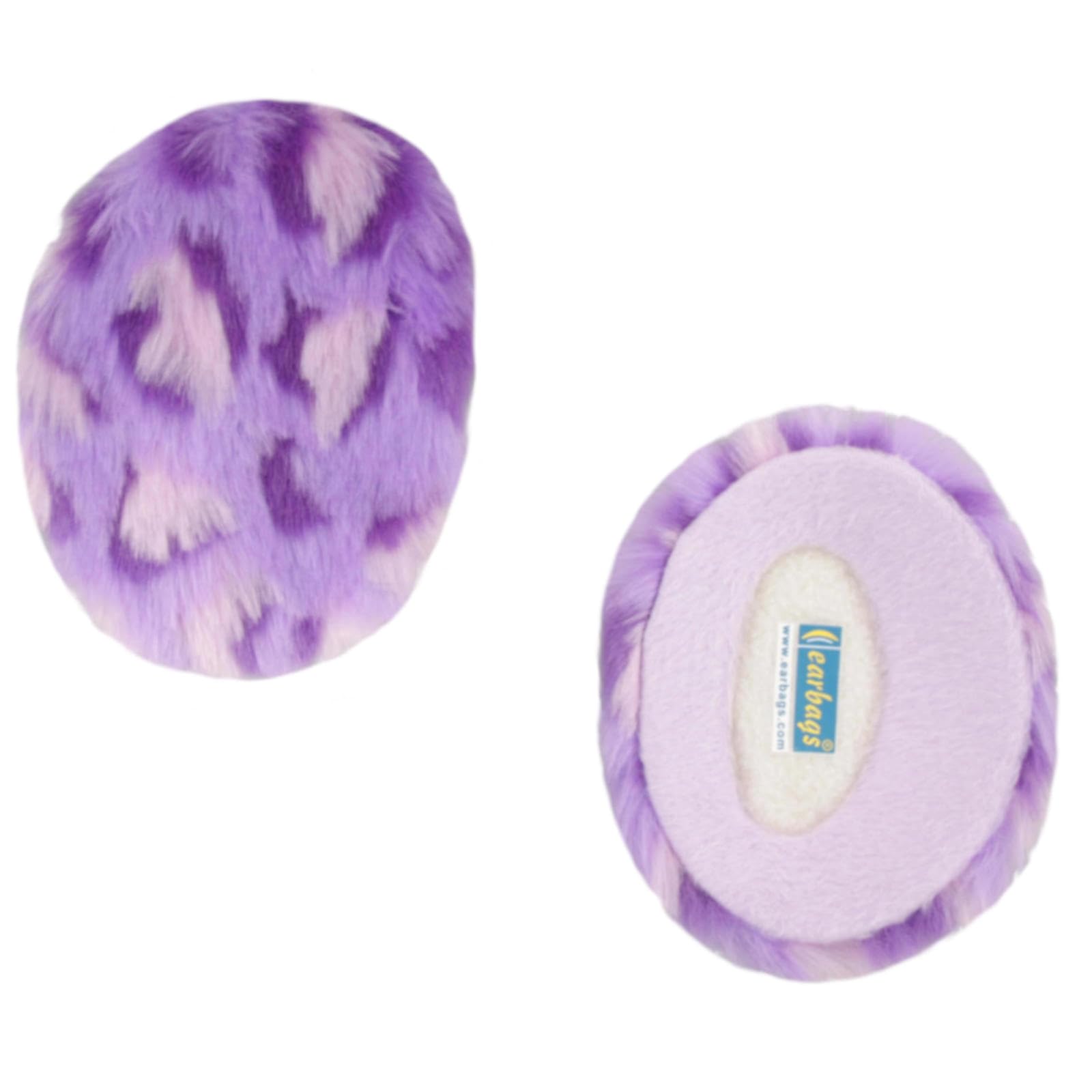earbags Fashion Ohrenwärmer Ohrenschützer Mütze Stirnband Warme Ohren Original Strick Fell Leder, Farbe Kunstfell Spotted Flieder Rosa, Größe L