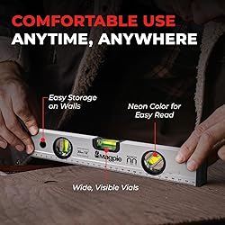 Magpie 12-Inch Magnetic Level and Ruler, 180/90/45