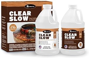 Alumilite Clear Slow Casting Resin (appx 4 lbs Part A + appx 4 lbs Part B) for Enhanced Woodturning, Mirror-Like Finish with Crystal-Clear Perfection, Rapid Curing, and Polishing Coat