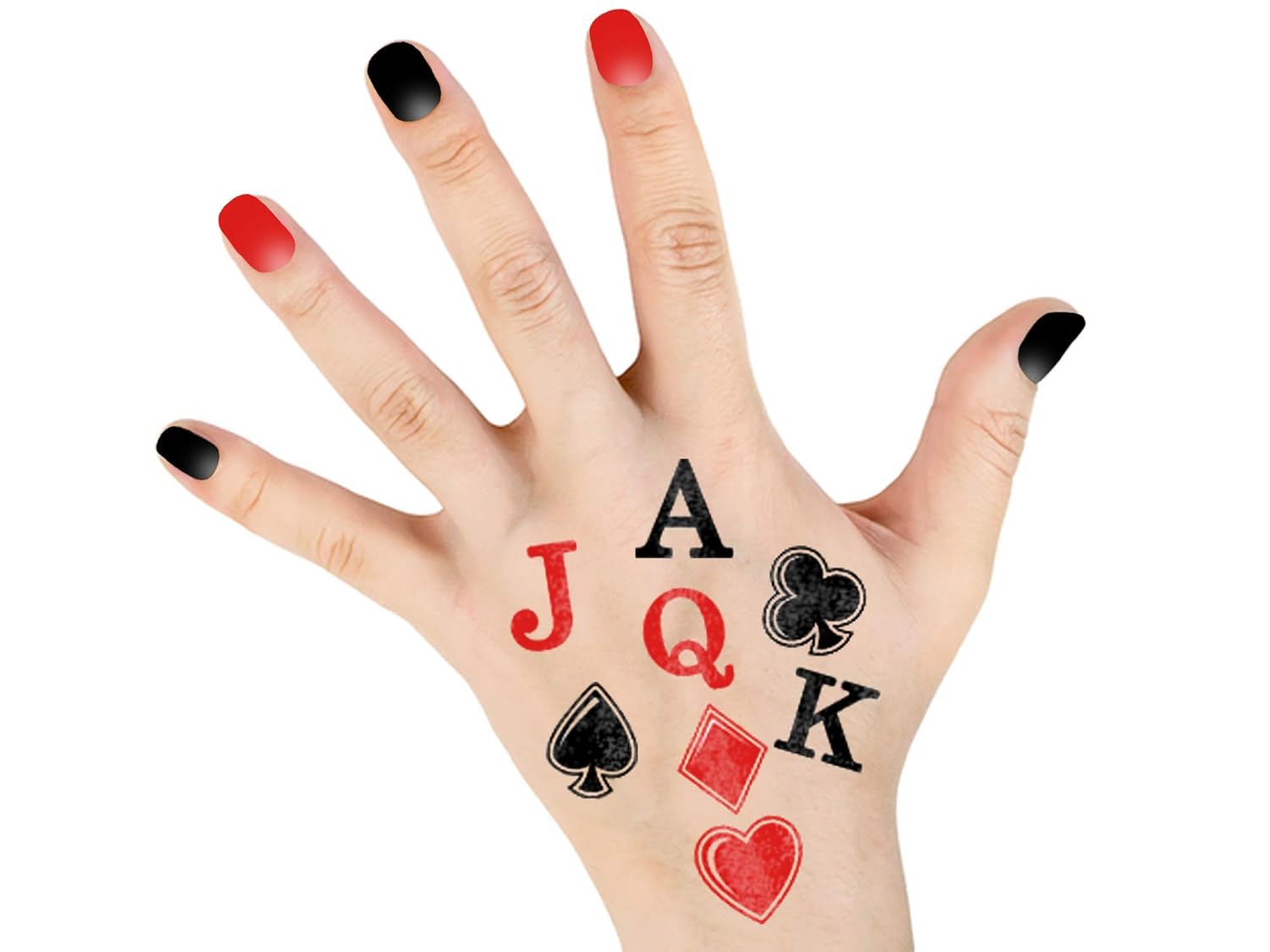 Amazon Com Playing Card Costume Temporary Tattoos Clown Jester Costume Card Suit Poker Tattoos Queen Of Hearts Costume Accessories Halloween Handmade