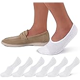 SIXDAYSOX No Show Socks Men 6 Pairs Thin Invisible Low Cut Non Slip Socks for Loafer Sneakers Size 10-13/13-15