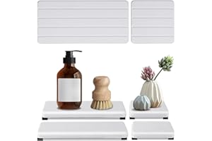 4PCS Stone Drying Tray for Bathroom Sink and Kitchen Counter, Fast Drying Diatomite Stones Soap Trays, Diatomaceous Coaster, 