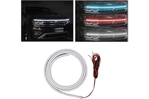 OPLISTE 2023 Dynamic Scan Start Up Hoodbeam Kit, Exterior Car LED Strip, Flexible Car Hood Light Strip, LED Lights for Car, Waterproof Daytime Running Lights for Cars, Suvs, Trucks (White, 150cm(59 Inch))
