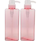 DOITOOL Four-Square Lotion Bottle with Pump Large Capacity Refillable Liquid Bottle Dispenser for Shampoo Body Wash Hand Soap Portable for Home and Hotel Use