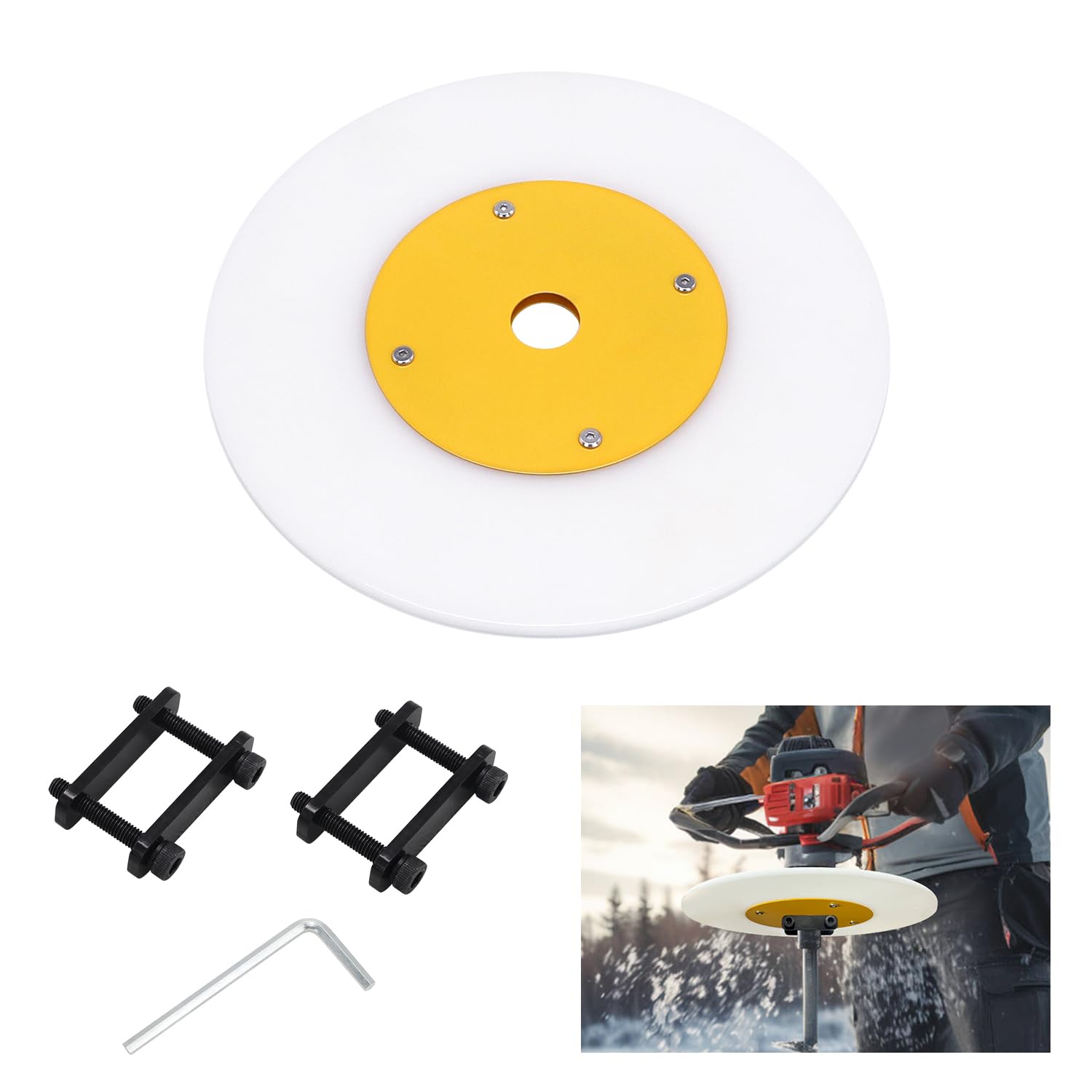 Photo 1 of scottchen PRO 10inch Auger Stopper disc,Ice Fishing Safety Stopper Disc - Prevent Auger Blade from Slipping Beneath The Ice-1 Pack