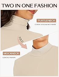 Womens Long Sleeve Turtleneck T-Shirts Mock Neck