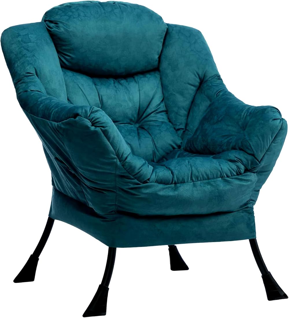 HollyHOME Armchair Comfy Chair Blue Green Steel Frame 500Lbs Living Room