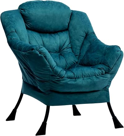 HollyHOME Armchair Comfy Chair Blue Green Steel Frame 500Lbs Living Room