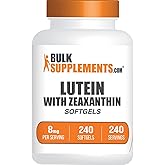 BulkSupplements.com Lutein with Zeaxanthin Softgels - Zeaxanthin Plus Lutein, Lutein and Zeaxanthin Supplements, Eye Vitamins - Gluten Free, 1 Softgel per Serving, 240 Softgels