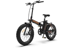 Aostirmotor 500W Folding Electric Bike for Adults 20"×4" Fat Tire Electric Bike 36V 13AH Removable Lithium Battery Electric B