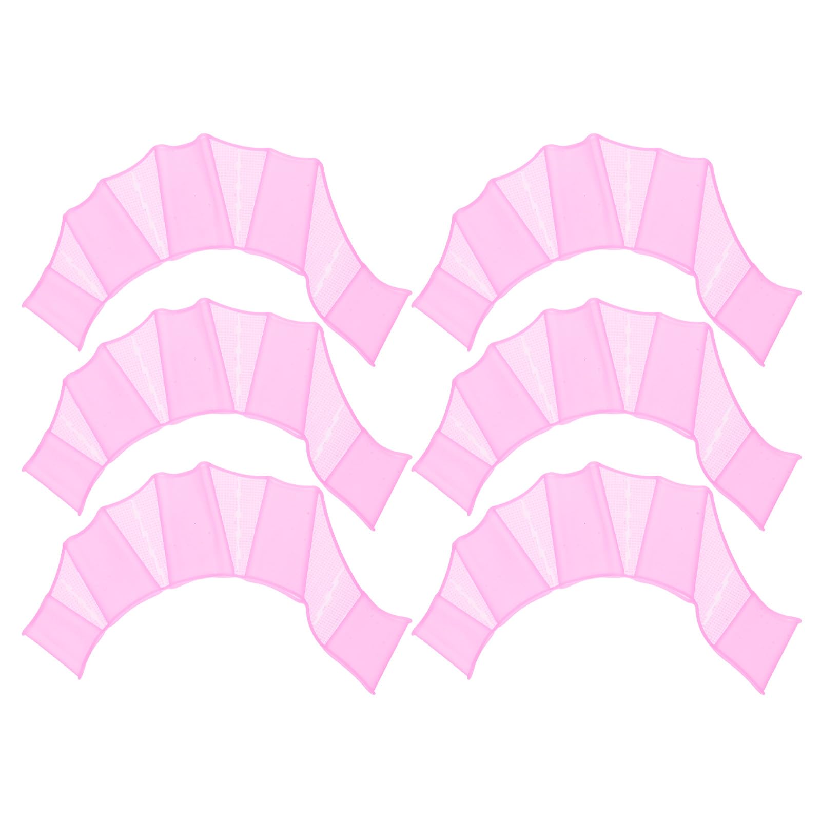 PATIKIL Silicone Swimming Gloves, 3 Pair Webbed Swim Gloves Finger Frog Type Water Resistance Gear Paddle Fins for Aquatic Training, Pink, L