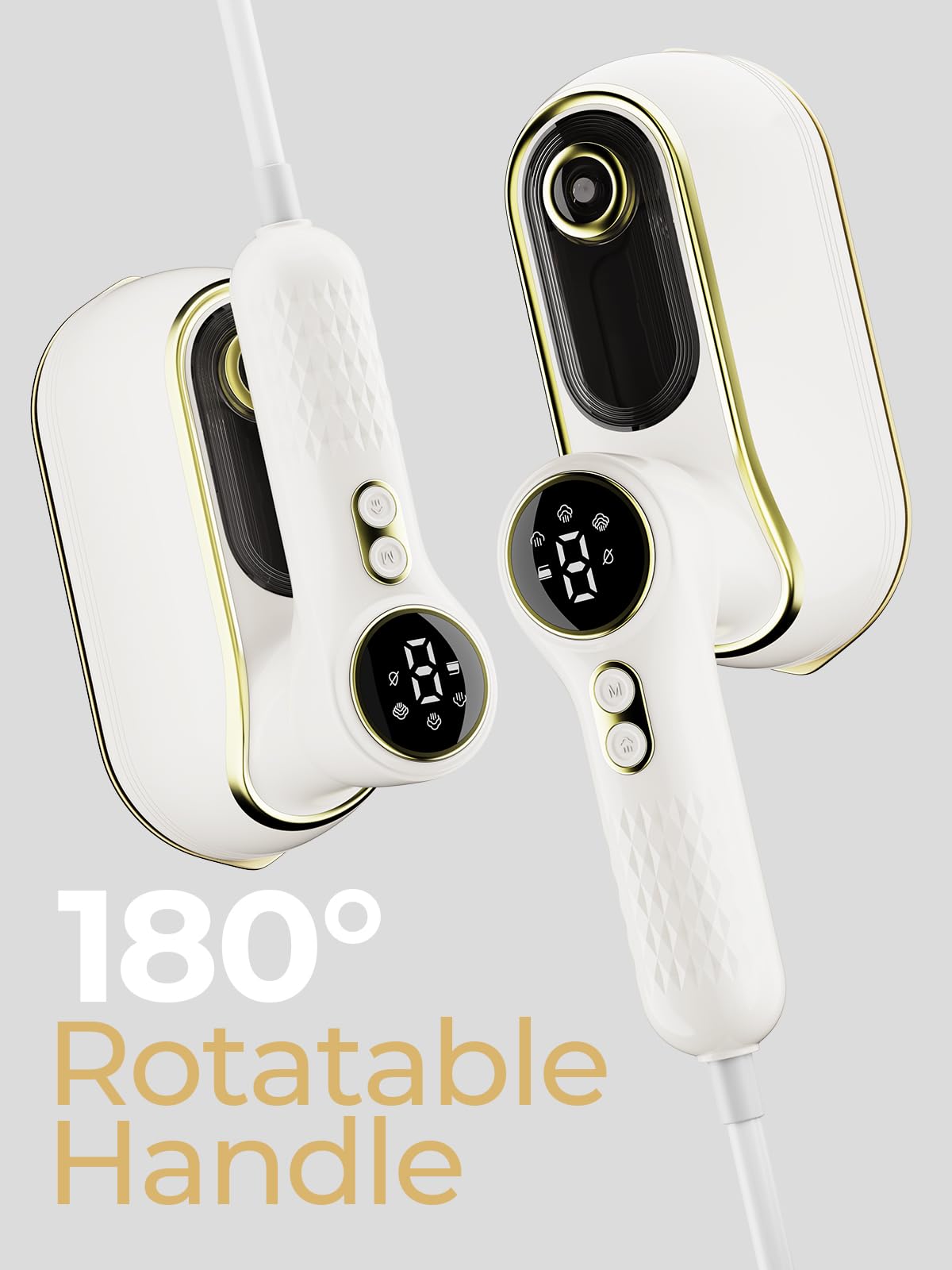 Portable Travel Steamer, 1200W Handheld Fabric Steamer for Clothes, 4 Modes with LCD Display, Powerful Wrinkle Remover for Home & Travel, 150ml Water Tank, 10S Fast Heat-Up, 180° Swivel Handle