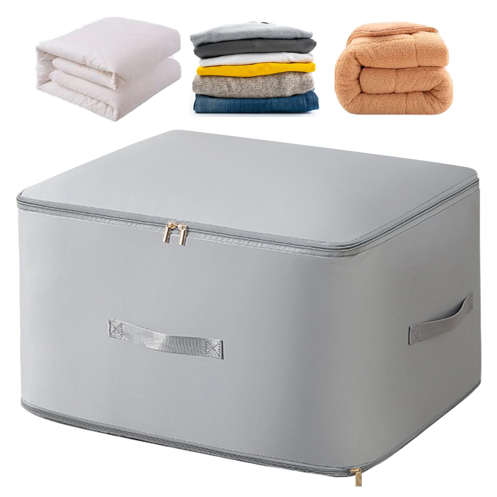 GMYIAK Self-Compression Organiser Bag,Ultra Space Saving Storage Bag For Clothes,Vacuum Compression Blankets Storage Packing Bag,Can Saving Space(Grey, XL)