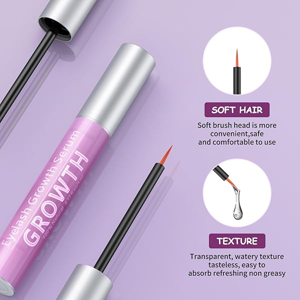 EYELASH GROWTH SERUM VOLUMIZING LASH SERUM FOR EYELASH GROWTH LONGER & THICKER LASH ENHANCING SERUM WITH NATURAL FORMULA VEGAN & CRUELTY-FREE (5 ML)