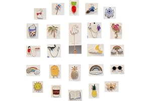 MGGBDH 24pcs Enamel Brooch Bulk Set, Cartoon Plant Enamel Pin Sets, Funny Button Pins Jewelry for Backpack Cloths Hats Jacket Decoration