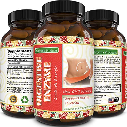 Pure Natural Digestive Enzymes for Women & Men Protein