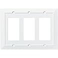 Franklin Brass Classic Architecture (1-Pack) Decorative Light Switch Cover Pure White 3-Gang Decorator/Rocker Wall Plate Triple Switch Plate Cover Electrical Outlet Guard W35250-PW-C