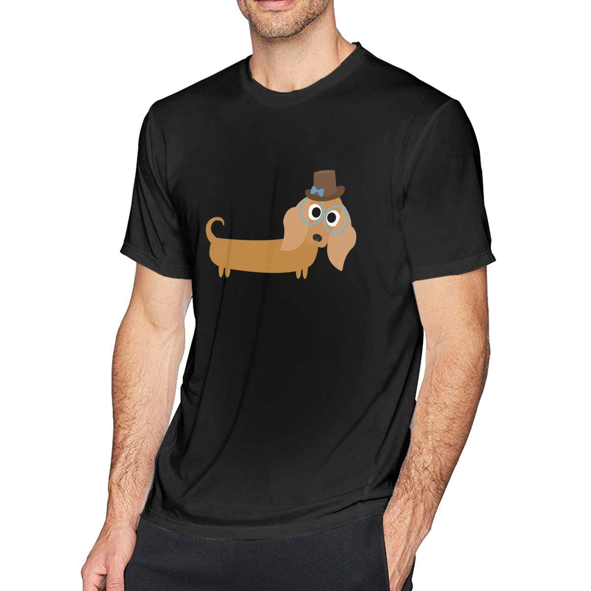 Defet S Big Tall T Shirt Printed Dachshund Crewneck Running Workout Shirts Athletic Short 
