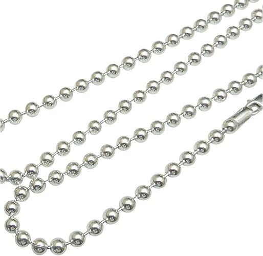 Amazon 太い ネックレス メンズ シルバー925 長さ45cm 直径4mm ボールチェーン シルバーネックレス メンズネックレス シルバー チェーン ボールネックレス だけ チェーン のみ メンズアクセサリー ネックレス 通販