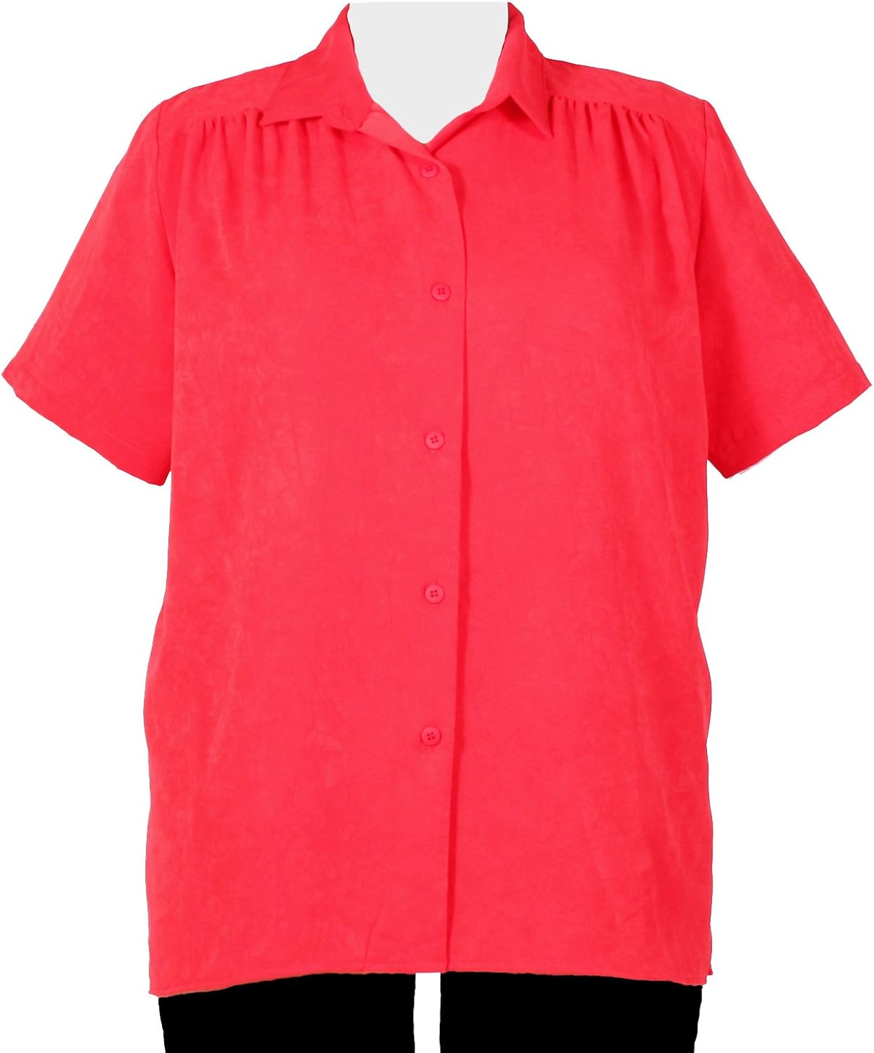 plus size red button down shirt