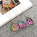 TLOOWY Clearance Natural Rainbow Irregular Quartz Stone Rock Pendant Crystal Gemstone Necklace Gold Plated Wire Wrap Birthstone Jewelry Gifts for Women Girls (Rainbow)