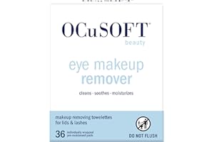 OCuSOFT Beauty Eye Makeup Remover, Individually Wrapped Makeup Removing Towelettes for the Face, Lids and Lashes, 36 Count