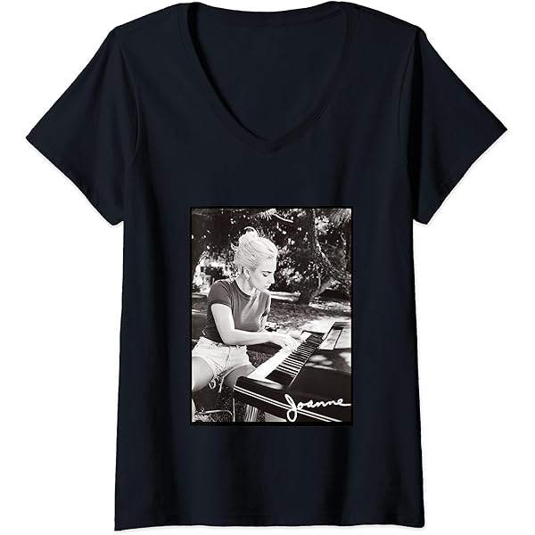 Amazon.com: Womens Lady Gaga Joanne Glasses V-Neck T-Shirt