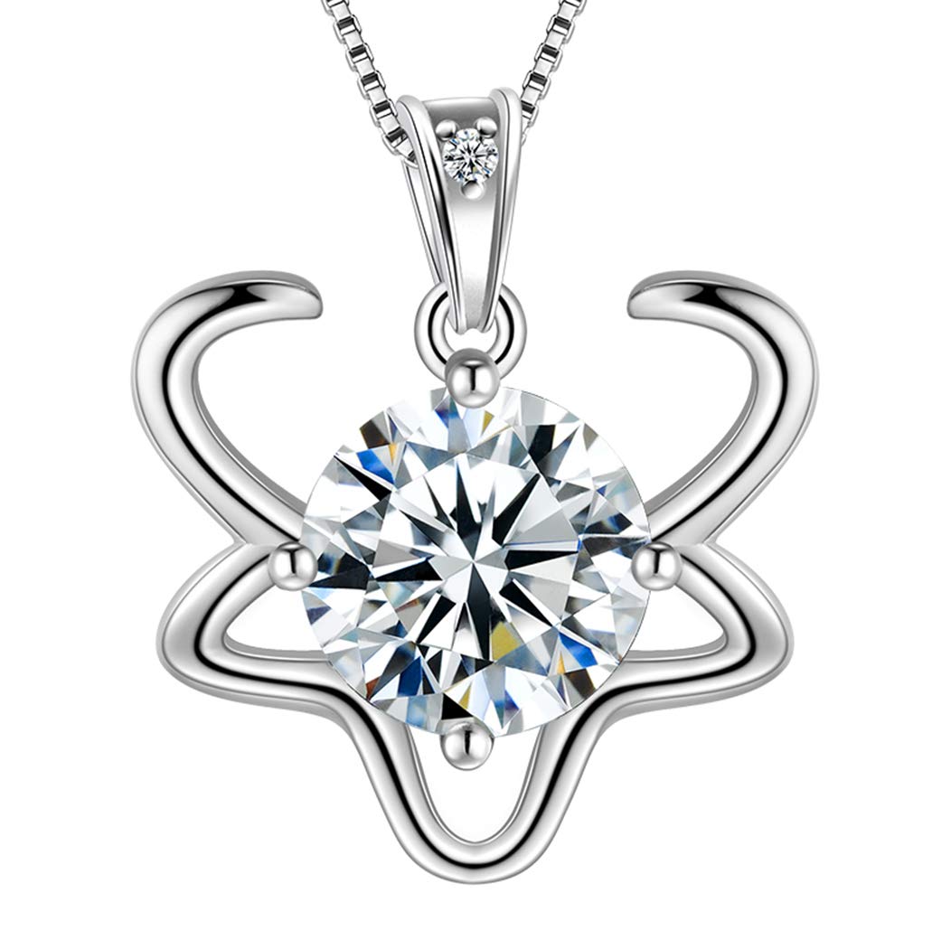 Aurora Tears Taurus Necklace 925 Sterling Sliver 12 Zodiac Pendant Constellation April Birthstone Necklace CZ Horoscope Jewellery Gift for Women and Girls DP0134J โ image 1